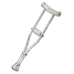 Stunning diamond encrusted crutch, a luxury medical accessory that blends fashion and function, perfect for high-end healthcare or a unique statement piece