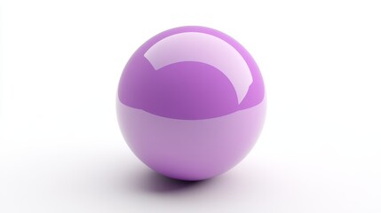 Lilac Colored Sphere Positioned on Plain White Background with Subtle Glow