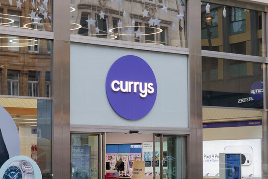 Currys store sign and shop front in London