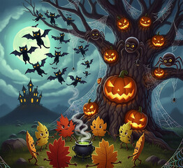 halloween background with pumpkin