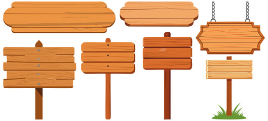 木製看板ベクターイラストセット