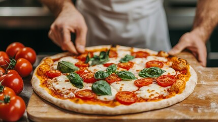 Busy Italian restaurant hosting lively event with interactive food preparation shows and promotional displays for customers