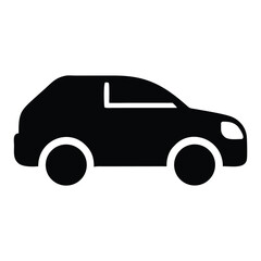 An illustrated vector silhouette design of a transportation vehicle, such as a car, SUV, or truck, for use as an icon or model
