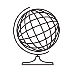 black globe icon isolated on white background