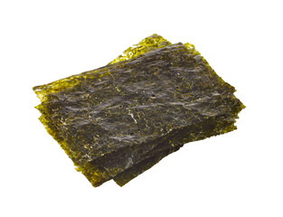 Obraz na płótnie Canvas Dried nori seaweed sheets for sushi recipe on transparent background