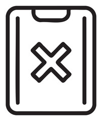 Obraz premium Black outline icon of a clipboard with a large 