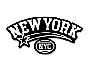 New york typography slogan. Varsity athletic vintage for t shirt. Nyc tee shirt graphics, urban print. Vector illustration.