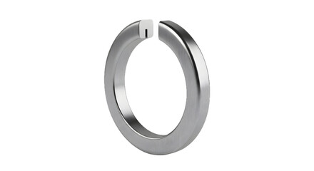 Modern isolated metal split lock washer, a vital component for secure fastening in various mechanical and construction applications against a clean background