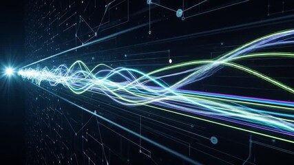 Abstract digital data stream, technology and science background. - Powered by Adobe