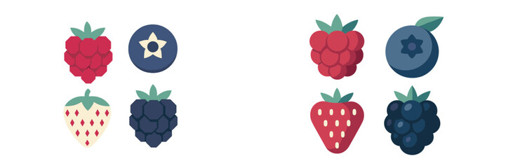 Fresh and healthy garden berries including raspberries, blueberries, strawberries, and blackberries