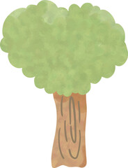 Watercolor Green Tree Illustration, Hand Drawn Nature Element