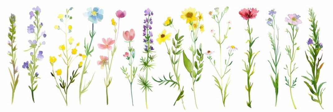 Delicate Wildflower Arrangement Featuring Soft Petals Lush Green Leaves Gentle Blooms Nature Inspired Composition