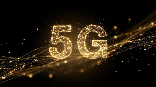 5G or 6G dot line mobile technology. Wireless data network and connection technology concept. high-speed, futuristic background. vector design. - Powered by Adobe