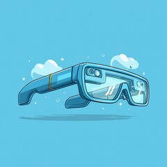Futuristic Smart Glasses Augmented Reality Wearable Technology Device Illustration