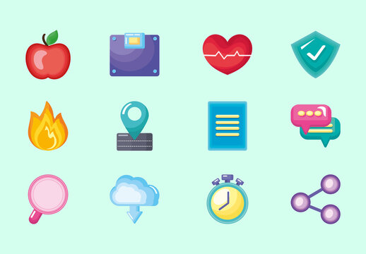 Colorful Glassmorphism App Illustration Set