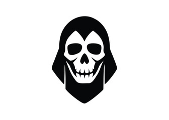 creepy mask skull silhouette vector icon