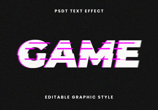 White and Purple Cyberpunk Glitch Text Effect Futuristic Block Font