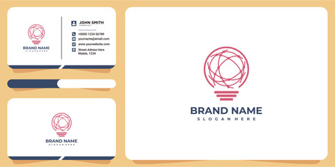 Bulb lamp logo design minimalist