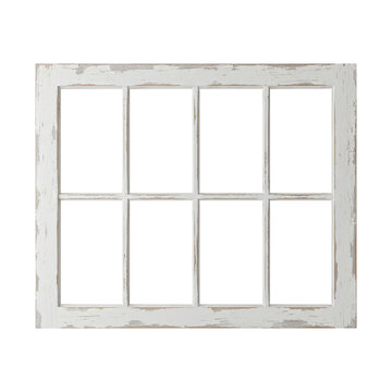 Rustic weathered white window frame