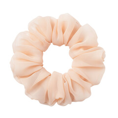 Peach chiffon hair scrunchie accessory