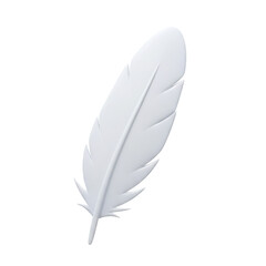 White feather 3d icon for softness