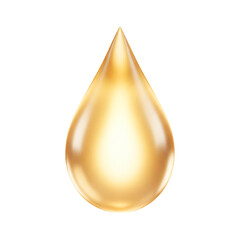 Glowing golden drop of oil or serum