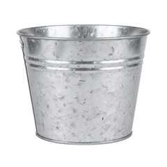 Empty galvanized metal bucket or pail