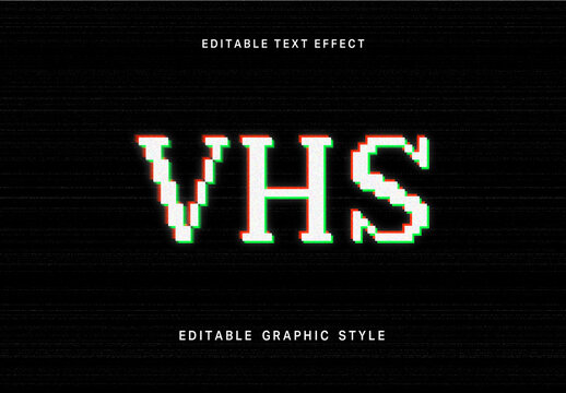 Green Pixelated Grain VHS Retro Text Effect Glitch Text Effect