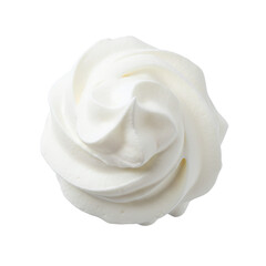 White whipped cream swirl top view