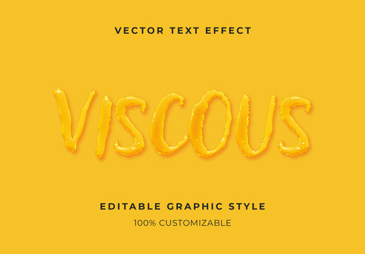 Yellow Glossy Liquid Text Effect Water Glossy Viscous Font