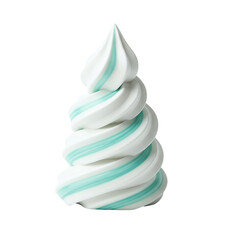Soft serve ice cream swirl with turquoise stripe