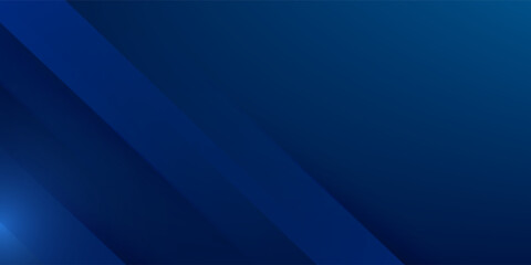 Abstract modern blue horizontal banner background with geometric diagonal overlay layer and glowing lines. Suit for banner, poster, cover, header, flyer, brochure, website