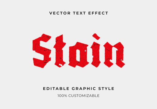 Red Ink Stamp Text Effect Gothic Grunge Font