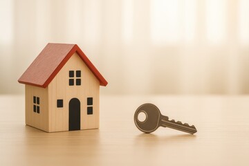 Moving into a new home with a key on table cozy interior personal space indoor warm vibes