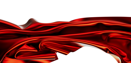 Luxurious red silk fabric flowing. Perfect for elegant designs, backgrounds, and presentations.