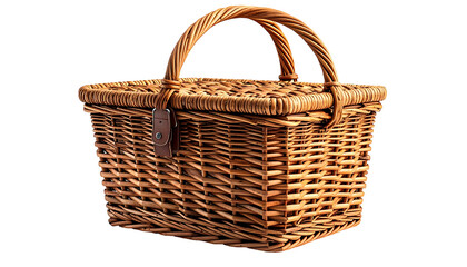 Rectangular wicker picnic basket with handles (1)