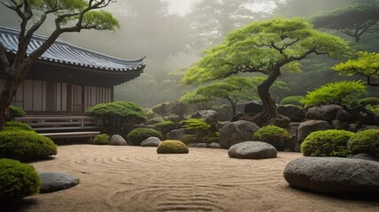 japanese garden in spring