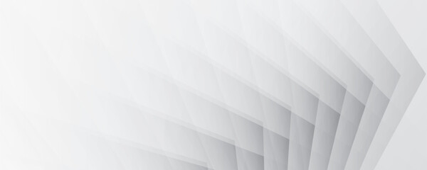 Abstract white and gray color, modern design stripes background with geometric shape. Vector illustration.
