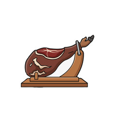 Iberian Ham Leg Vector Illustration
