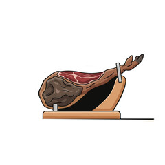 Gourmet Cured Ham Vector Art