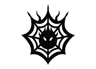 creepy web flame silhouette vector icon