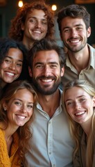 Fototapeta premium Joyful group of friends sharing smiles and laughter