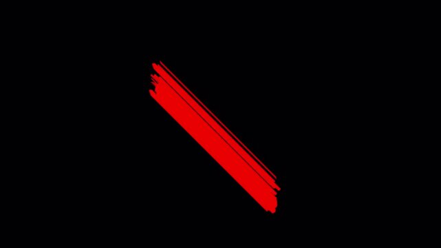 4k painted red cross sign animation