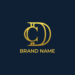 minimalist luxury CD logo vector