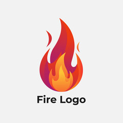 Burning fire vector logo, Hot flame icon design, Abstract bonfire silhouette, Modern creative flame identity
