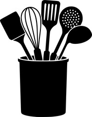  Kitchen Utensil Holder , Kitchen Tools Holder  Kitchen Utensils , Kitchen Tools Holder Silhouette, Tools Holder , Kitchen , Kitchen Holder Silhouette