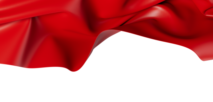 Luxurious red satin fabric flowing with graceful movement. Perfect for backgrounds, design elements, and textures.