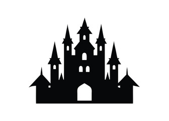 Obraz premium dark castle silhouette vector icon