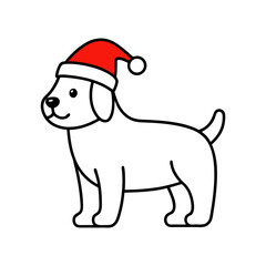 outline vector illustration of a cute dog wearing icon vector art