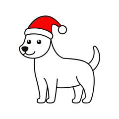 outline vector illustration of a cute dog wearing icon vector art